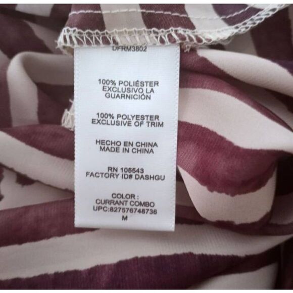 DAISY FUENTES DJ. BROWN & BLUSH STRIPE BLOUSE SZ. M EUC - Picture 7 of 8